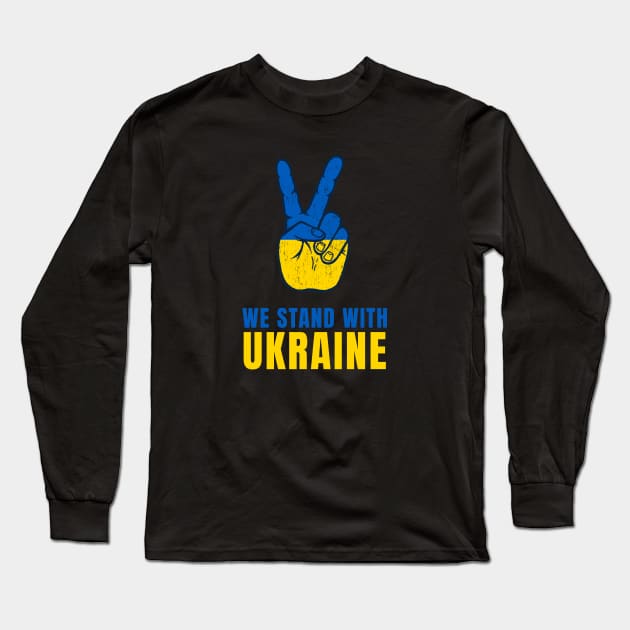 We Stand with Ukraine Long Sleeve T-Shirt by Jitterfly